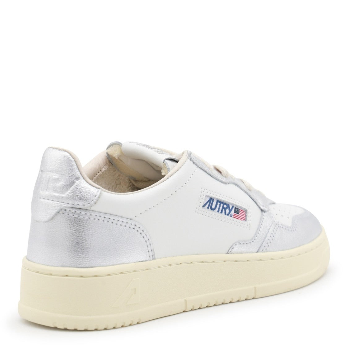 Autry White Leather Panelled Design Sneakers