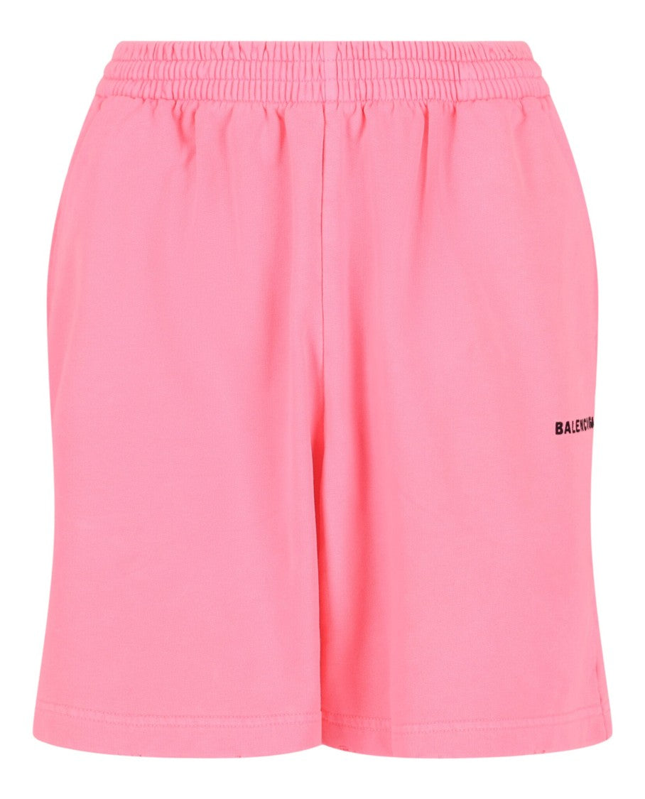 Balenciaga Mid-Rise Oversized Sweat Shorts With Embroidered Logo