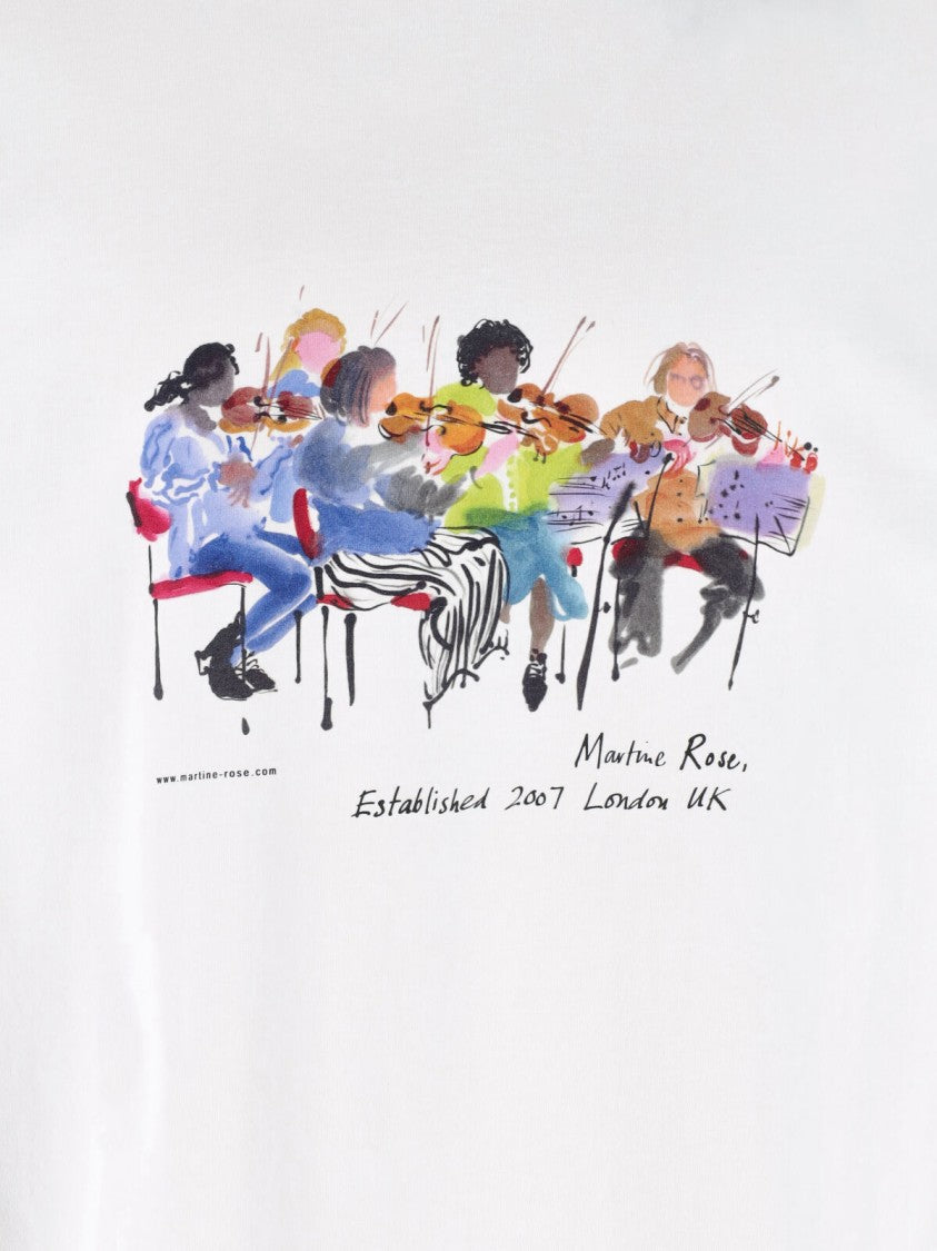 Martine Rose Multicolor Printed Cotton T-Shirt With Crew Neckline And Dropped Shoulders
