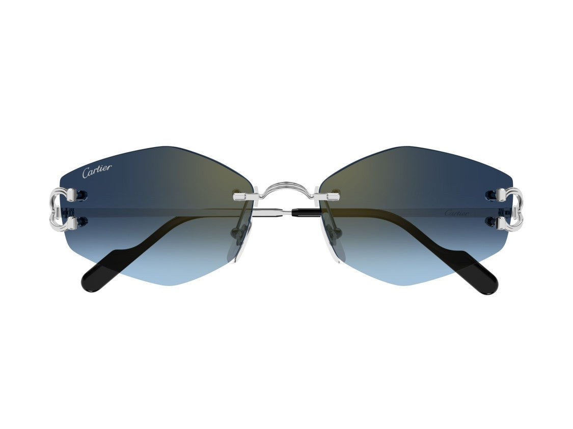 Cartier Blue Ct0620s Gradient Rimless Sunglasses