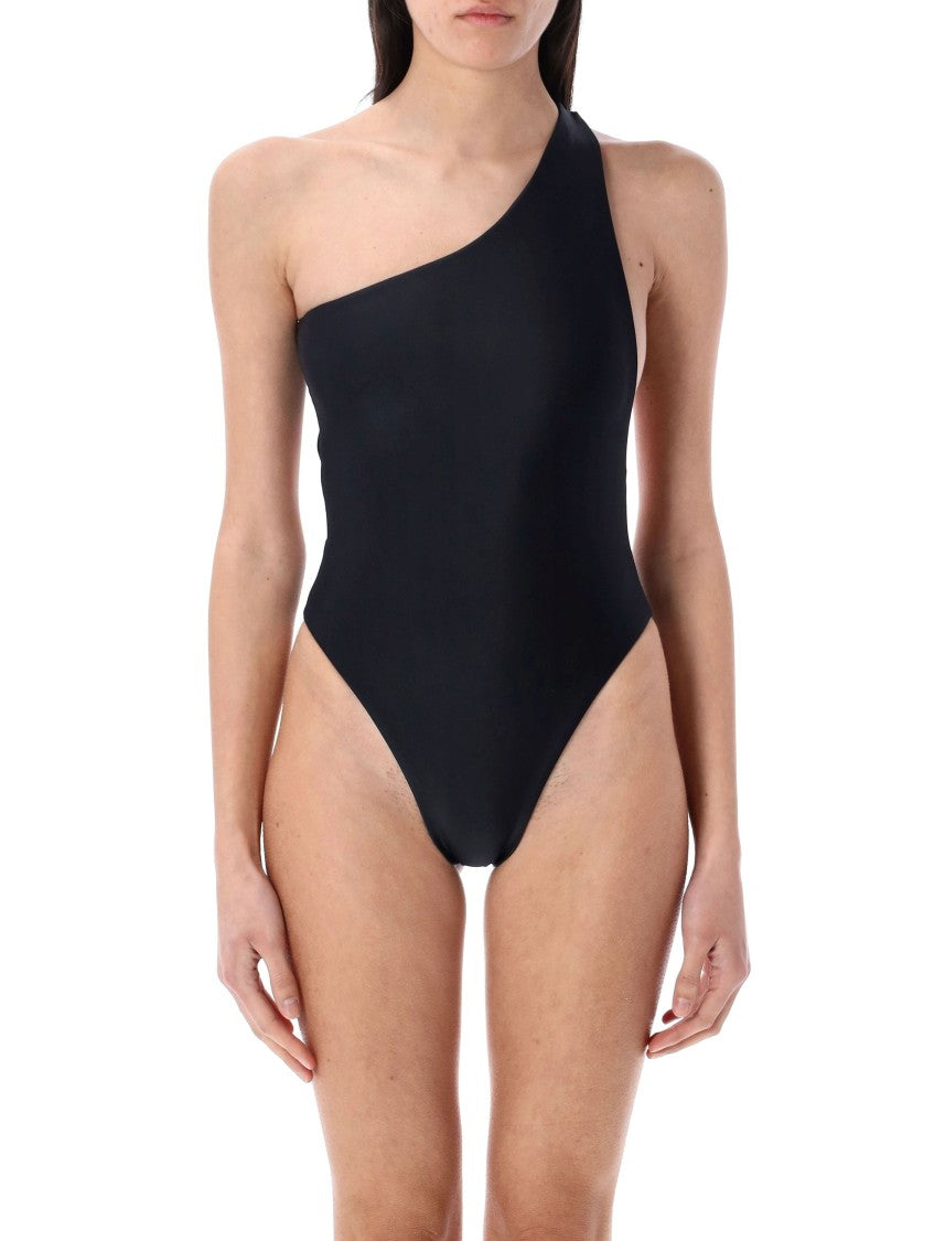 Swim By Di One-Shoulder Black Ischia One-Piece With Back