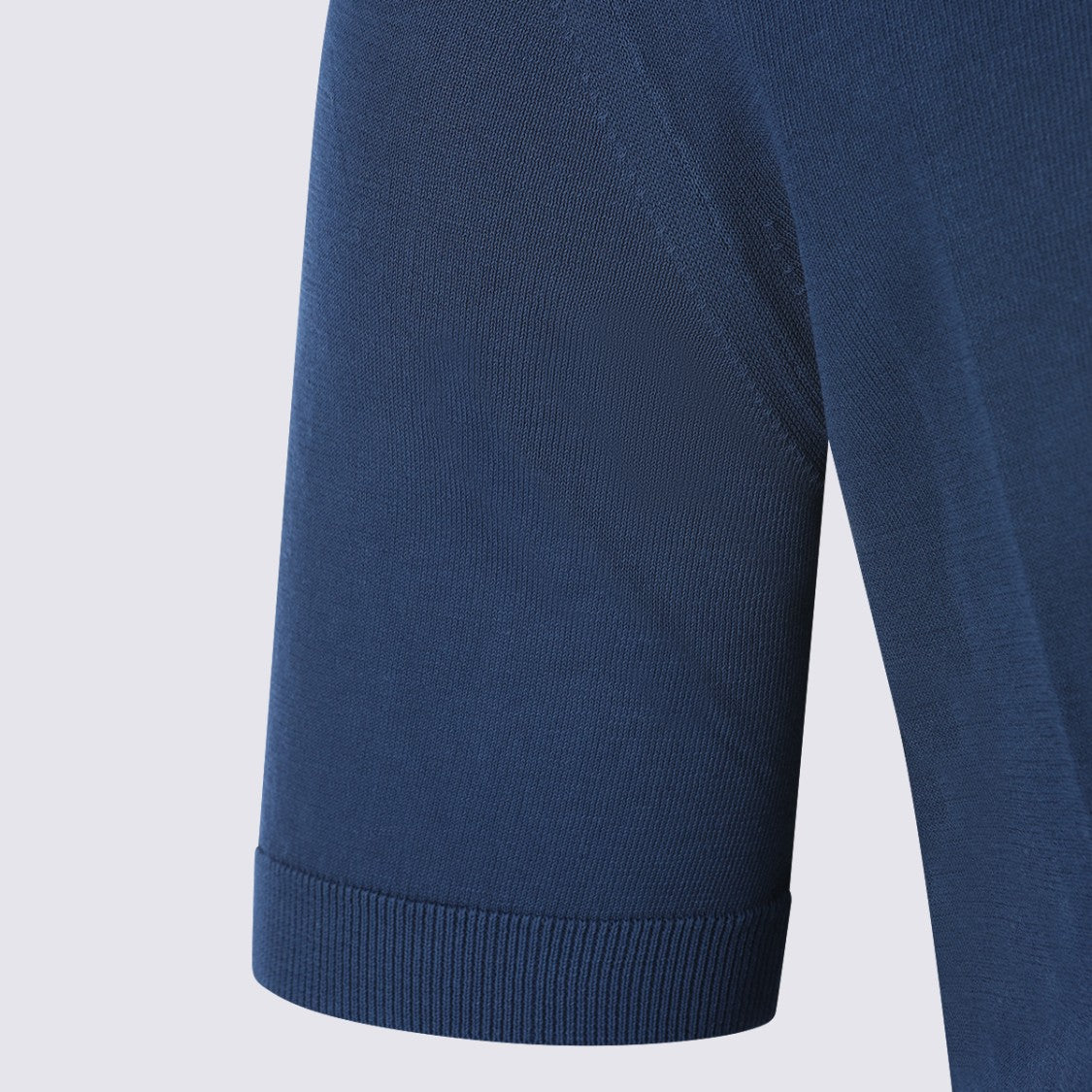Eleventy Solid Deep Blue Short-Sleeve Polo Shirt