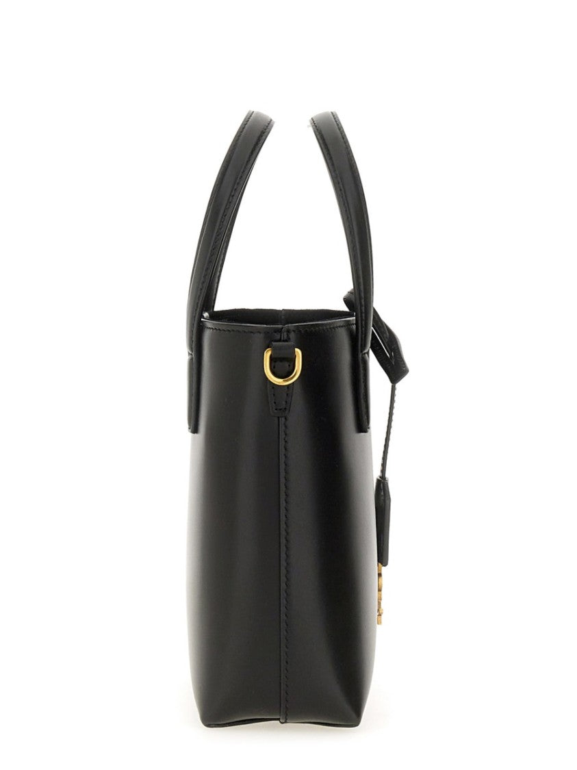 Saint Laurent Compact Structured Mini Tote With Gold-Tone Accents