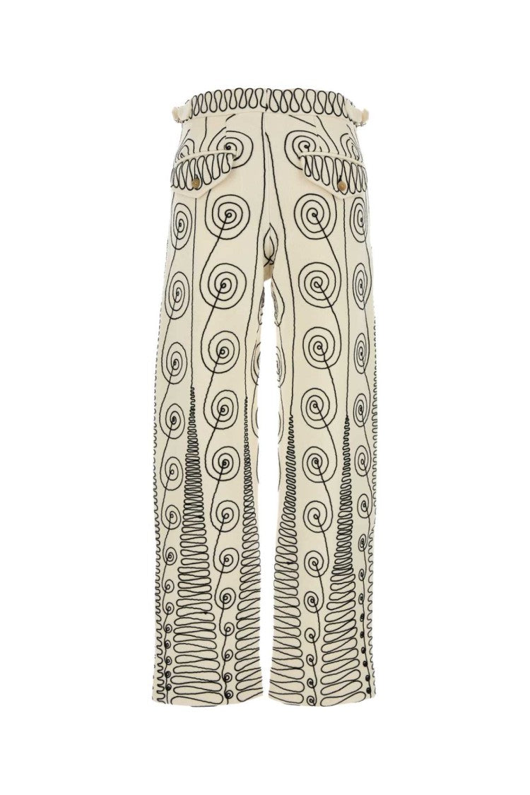 Bode Embroidered Wool Quillwork Pant