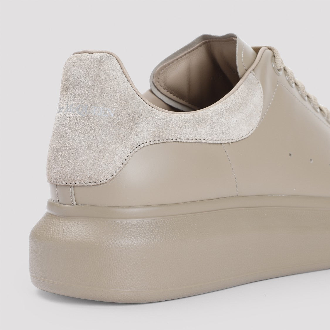 Alexander Mcqueen Stone Grey Calf Leather Sneakers
