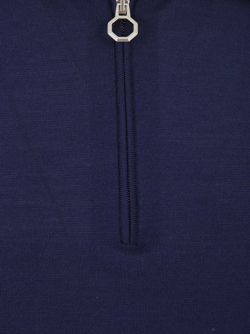 Stefano Ricci Zip-Closure Polo Sweater With Fitted Waistband
