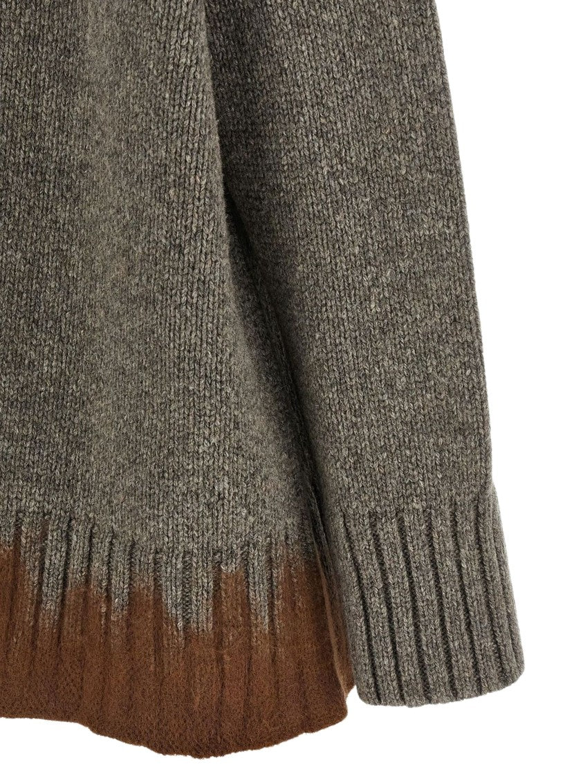 Tela Relaxed Fit Deep V-Neck Cardigan With Dip-Dye Finish