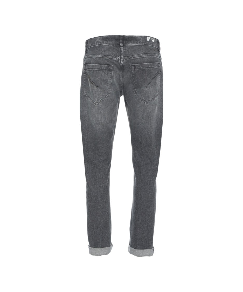 Dondup Slim Fit Jeans With Tapered Leg And Rolled Cuffs