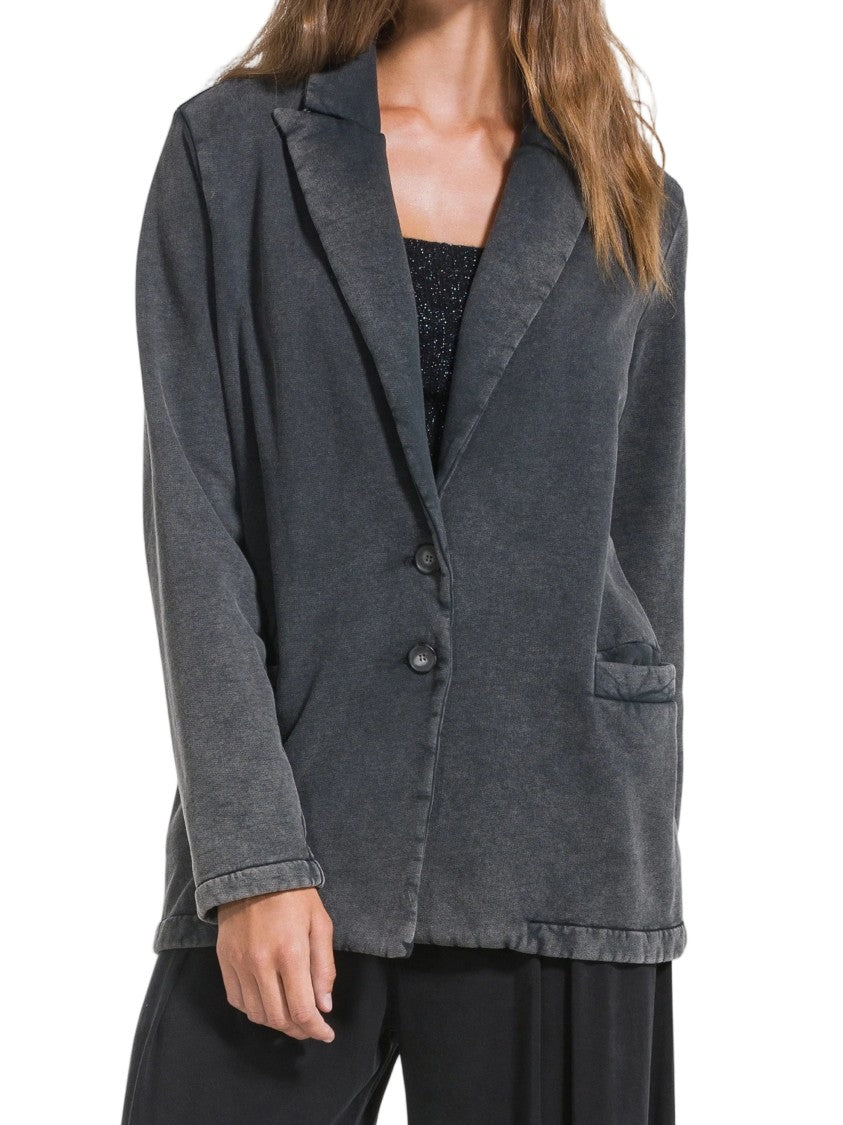 Deha Relaxed Fit Flap Pockets Cotton Sweatshirt Blazer