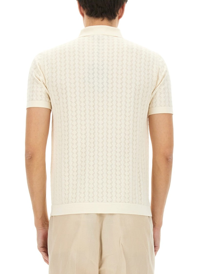 Dolce & Gabbana Perforated Cotton Knit Shirt