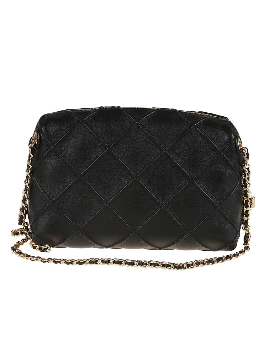 Tory Burch Quilted Black Shoulder Bag In Soft Lamb Leather