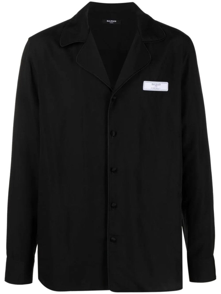 Balmain Long Sleeve Black Pyjama Shirt