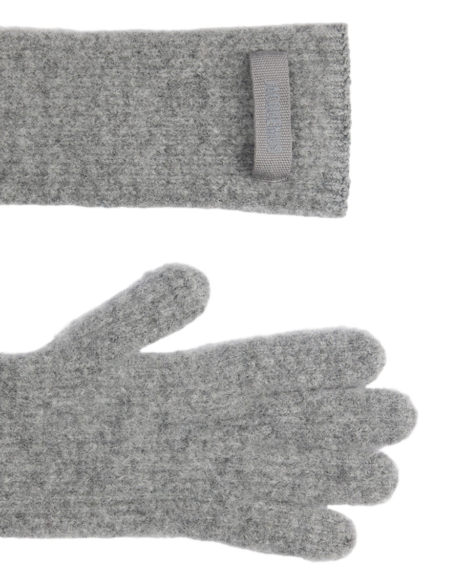 Jacquemus Textured Knit Wool Gloves With Grosgrain Logo Detail