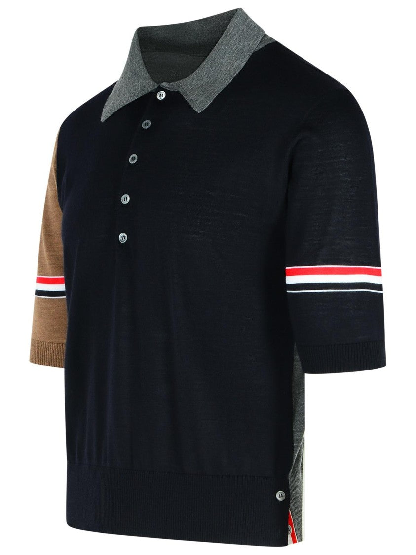 Thom Browne 'Fun' Multicoloured Virgin Wool Polo Shirt