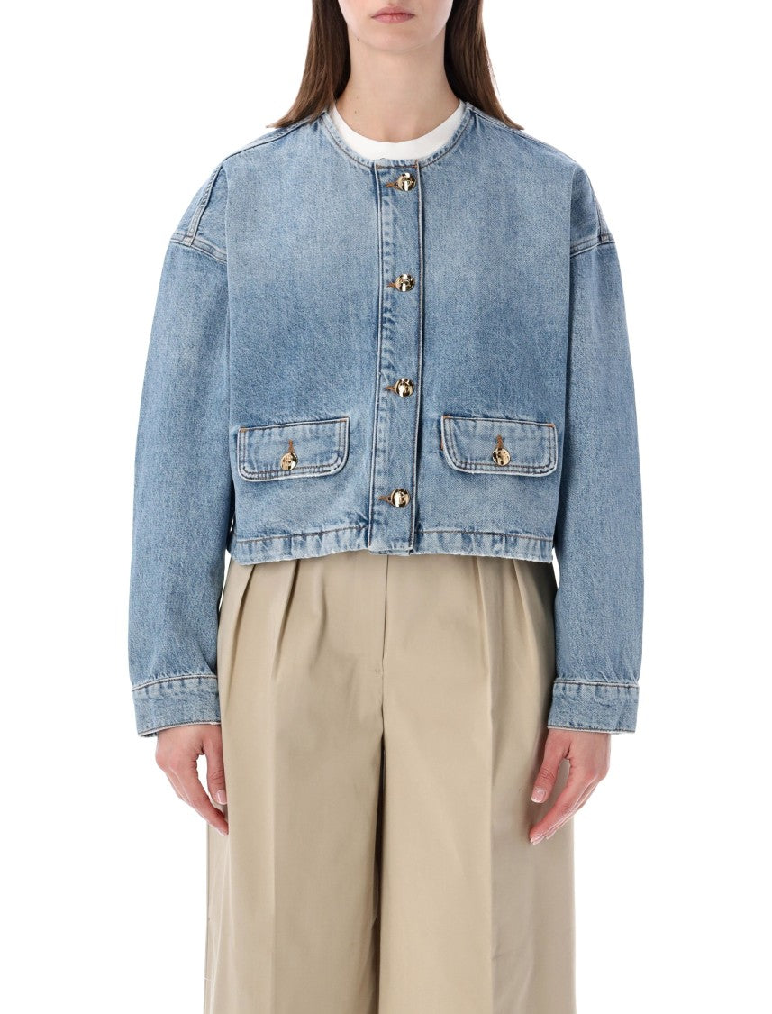 Anine Bing Blanchet Cropped Denim Jacket