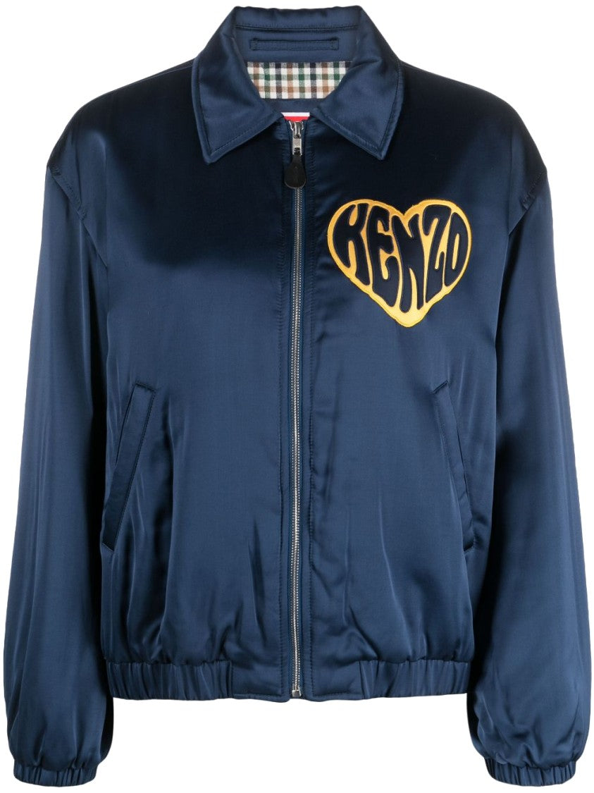 Kenzo Heart-Patch Satin Jacket