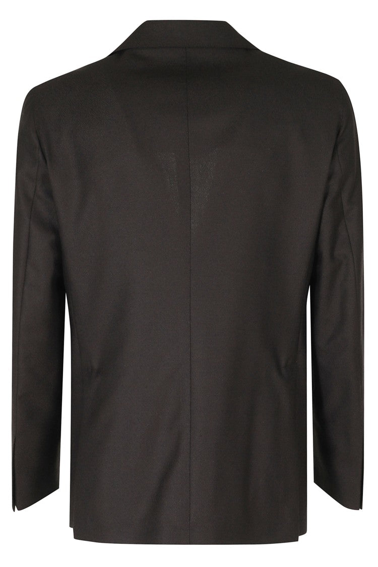 Tagliatore Dark Brown Single-Breasted One-Pleat Flannel Wool-Blend Suit