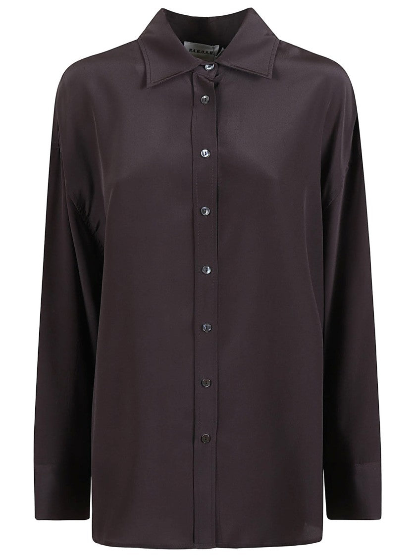 P.A.R.O.S.H. Silk Shirt With Classic Collar And Button-Down Front
