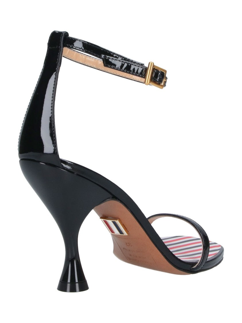 Thom Browne Black 4 Bar Open-Toe Leather Pumps