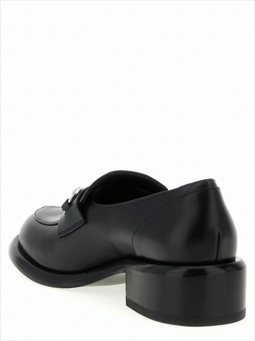 Gucci Polished Black Calf Leather Loafers
