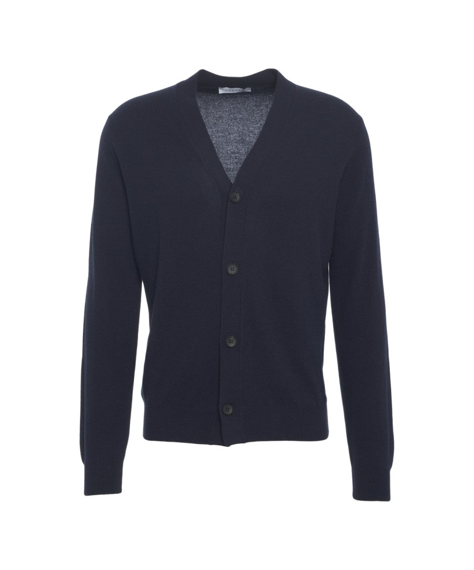 Gender V-Neck Button Front Cardigan In Premium Knit