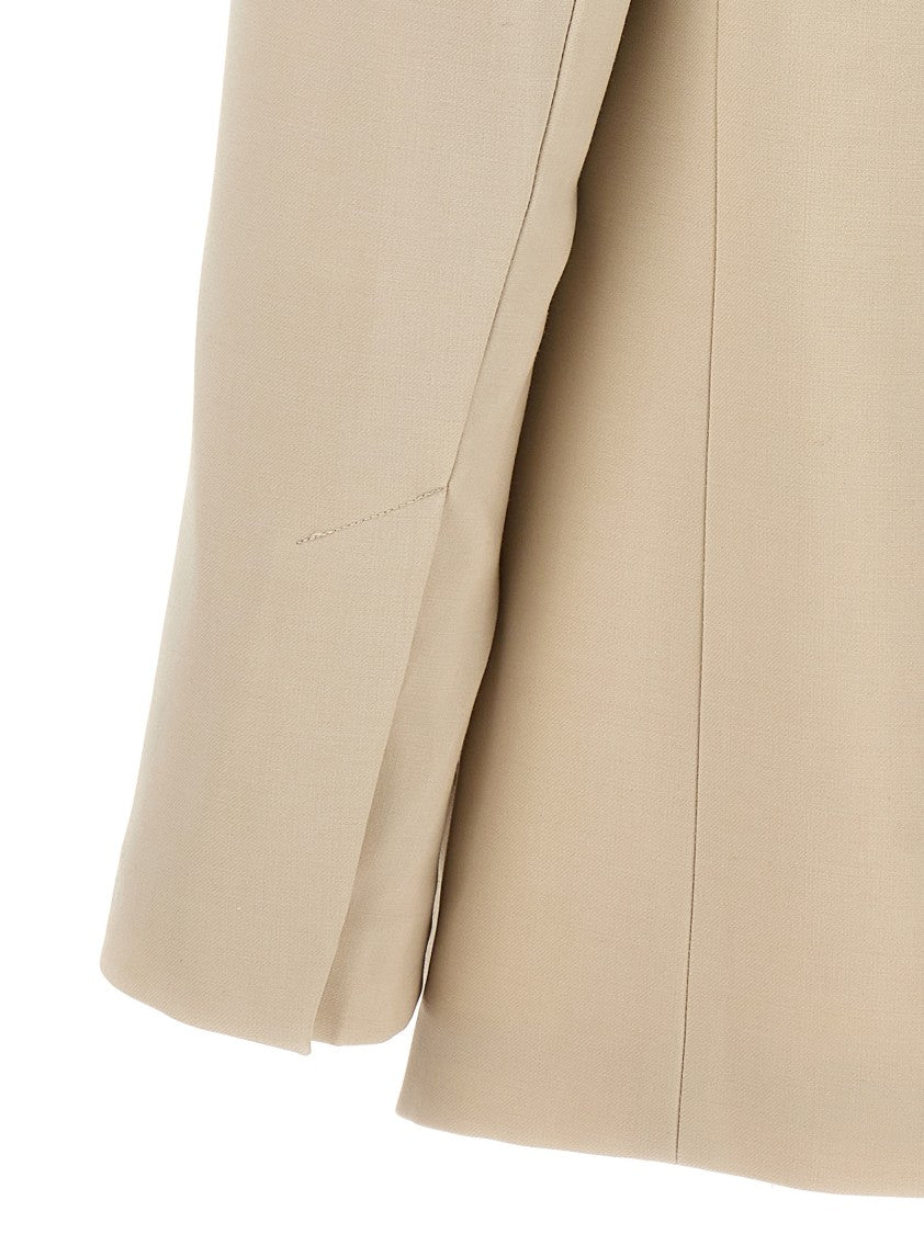 Helmut Lang Single-Breasted Logo Band Wool Blazer