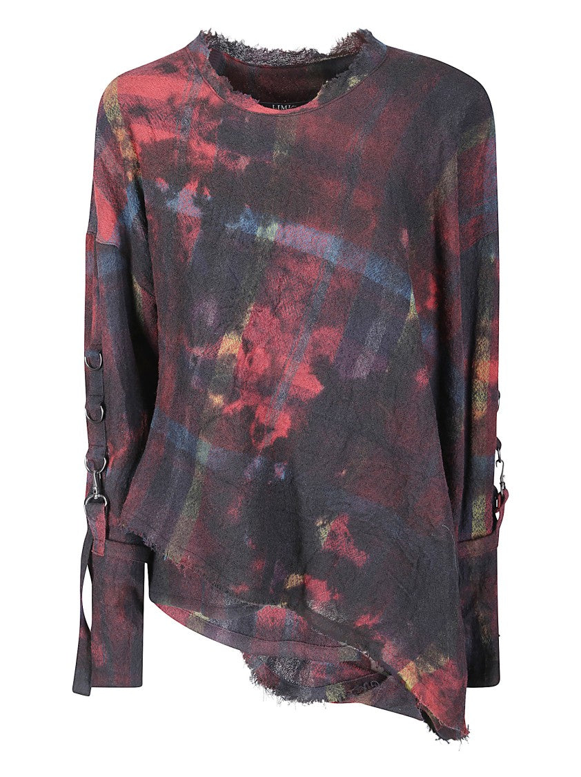 Limi Feu Crew Neck Top With Asymmetrical Hem And Carabiner Details