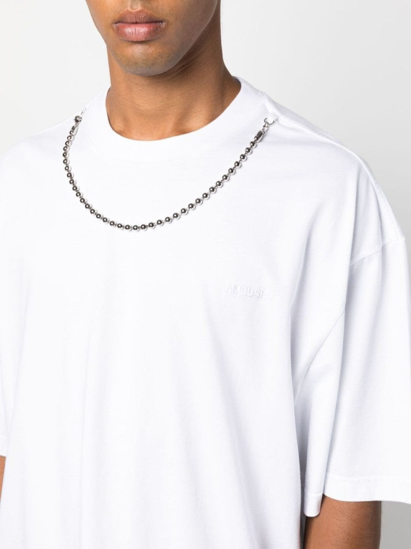 Ambush White Ballchain Loose-Fitting Cotton T-Shirt