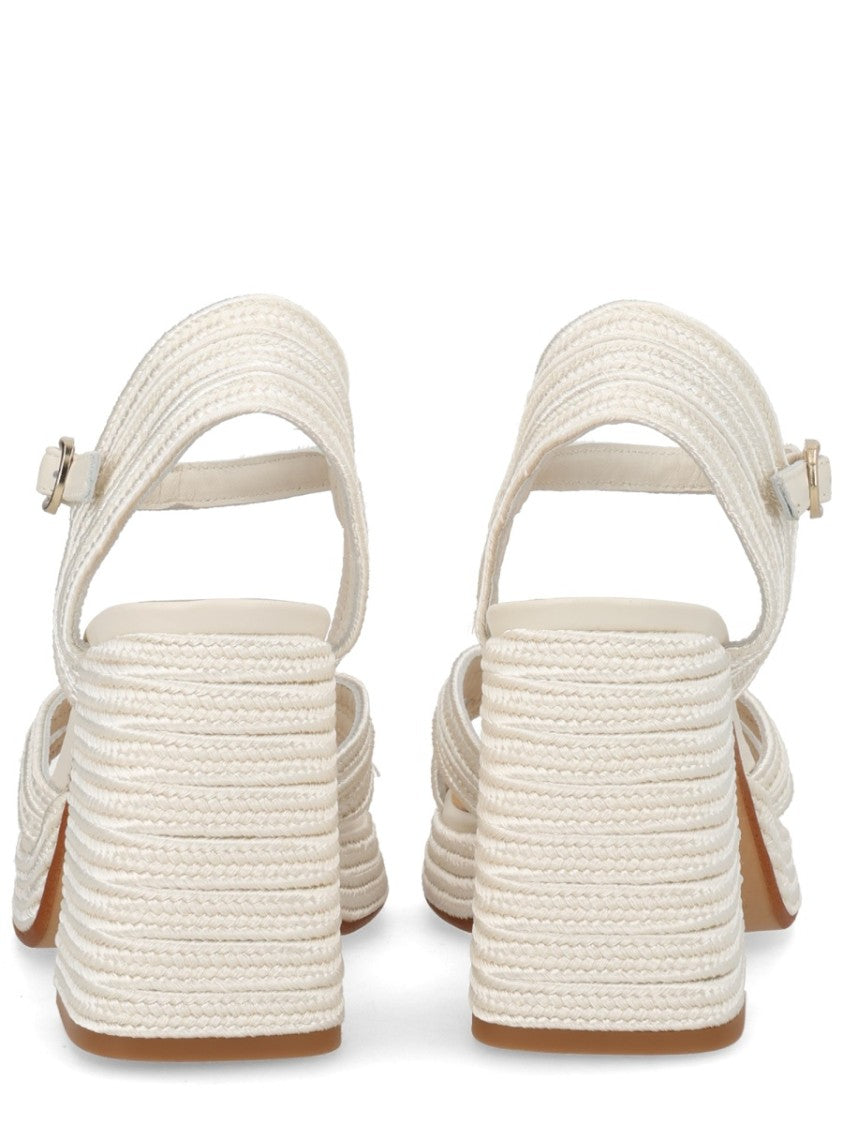 Castaner Neutrals Valley Crisscross Metallized Polyester Sandals