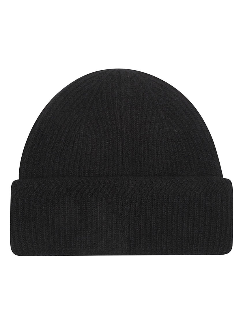 Moncler Ribbed Knit Wool-Cashmere Logo Patch Beanie