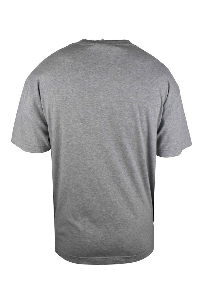 Palm Angels Vintage-Inspired Grey Cotton T-Shirt With Cracked Logo