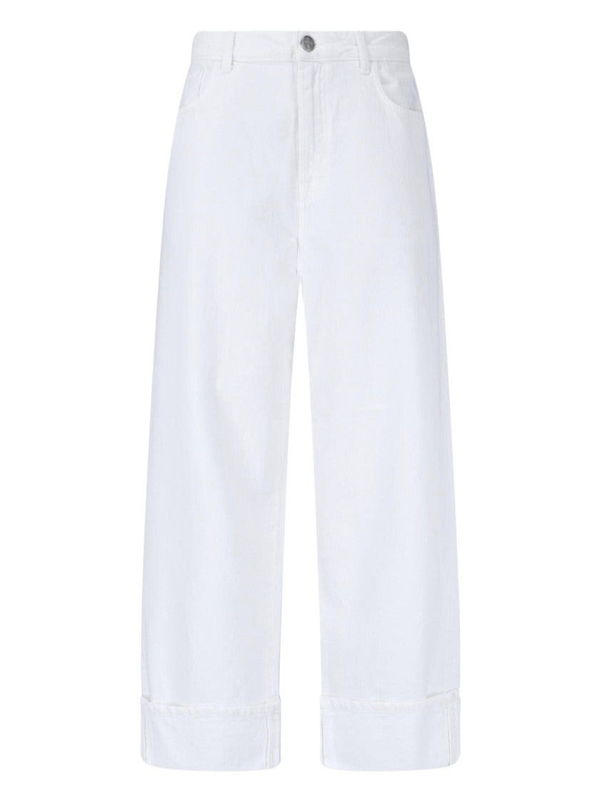 Róhe White Mid-Rise Straight-Leg Cotton Jeans