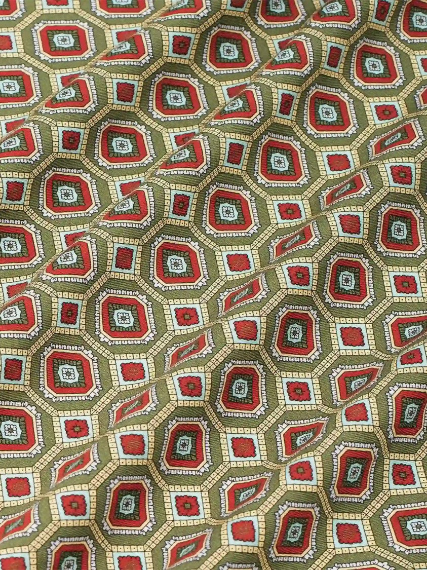 Drôle De Monsieur Geometric Pattern Shirt In Earthy Tones