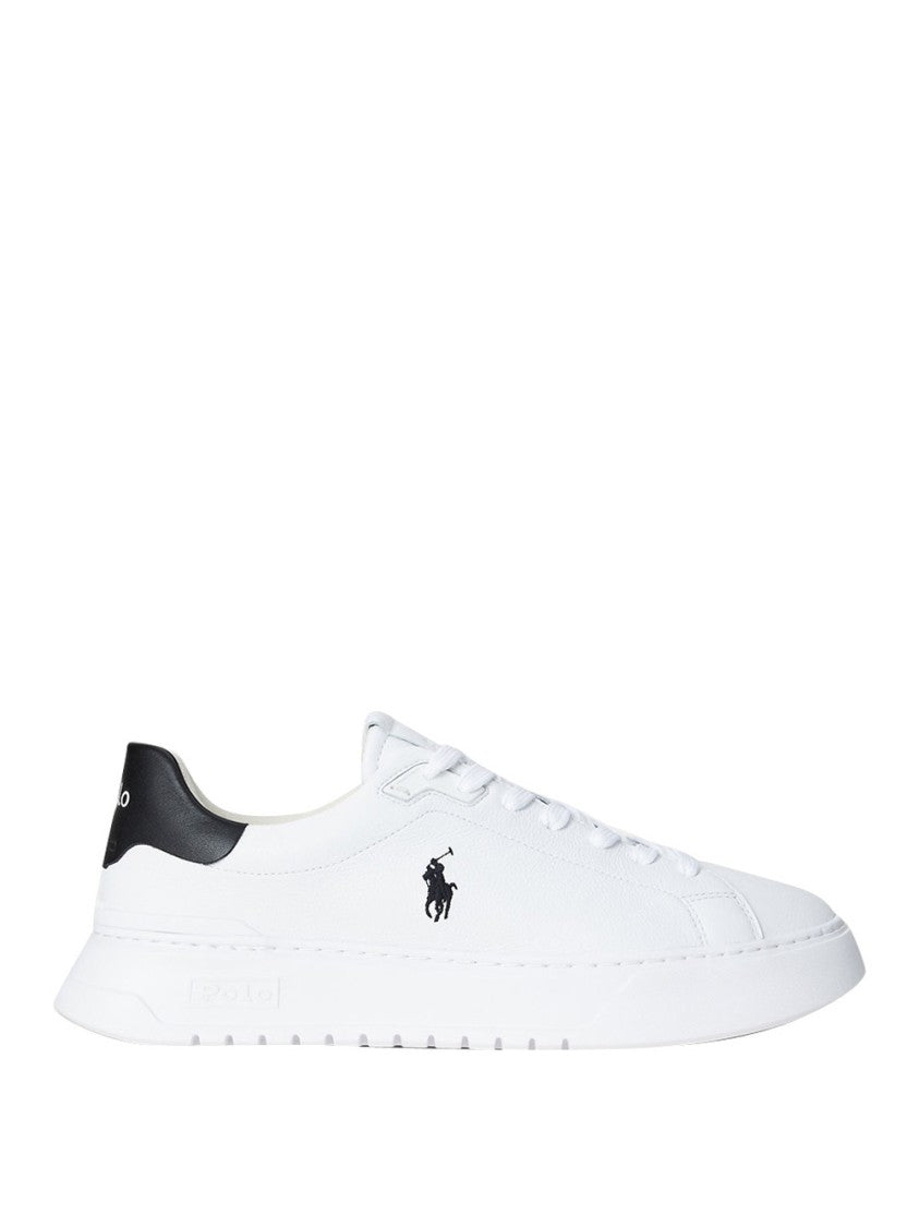 Polo Ralph Lauren White Logo Leather Low-Top Sneakers