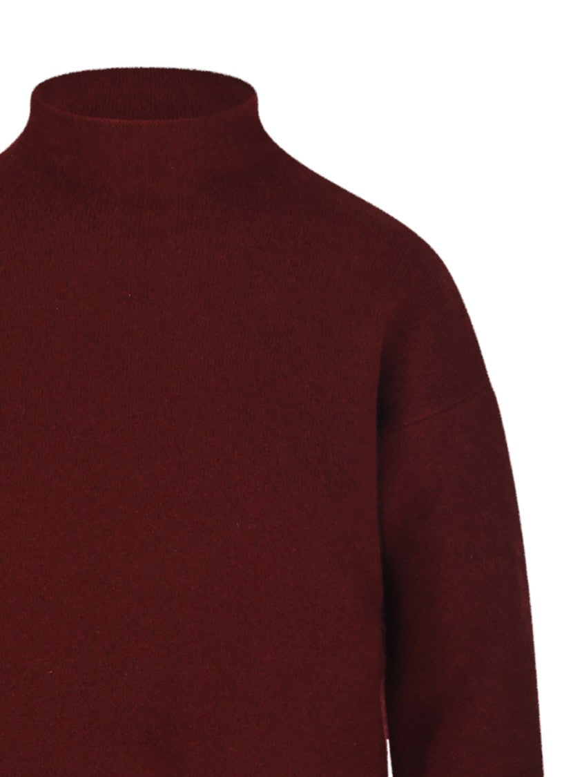 Max Mara Relaxed Fit Burgundy Cashmere Blend Sweater