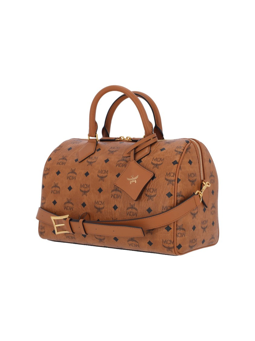 Mcm Medium Monogram Canvas Travel Bag