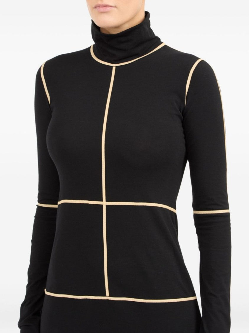 Mm6 By Maison Margiela Long Black Fitted Dress