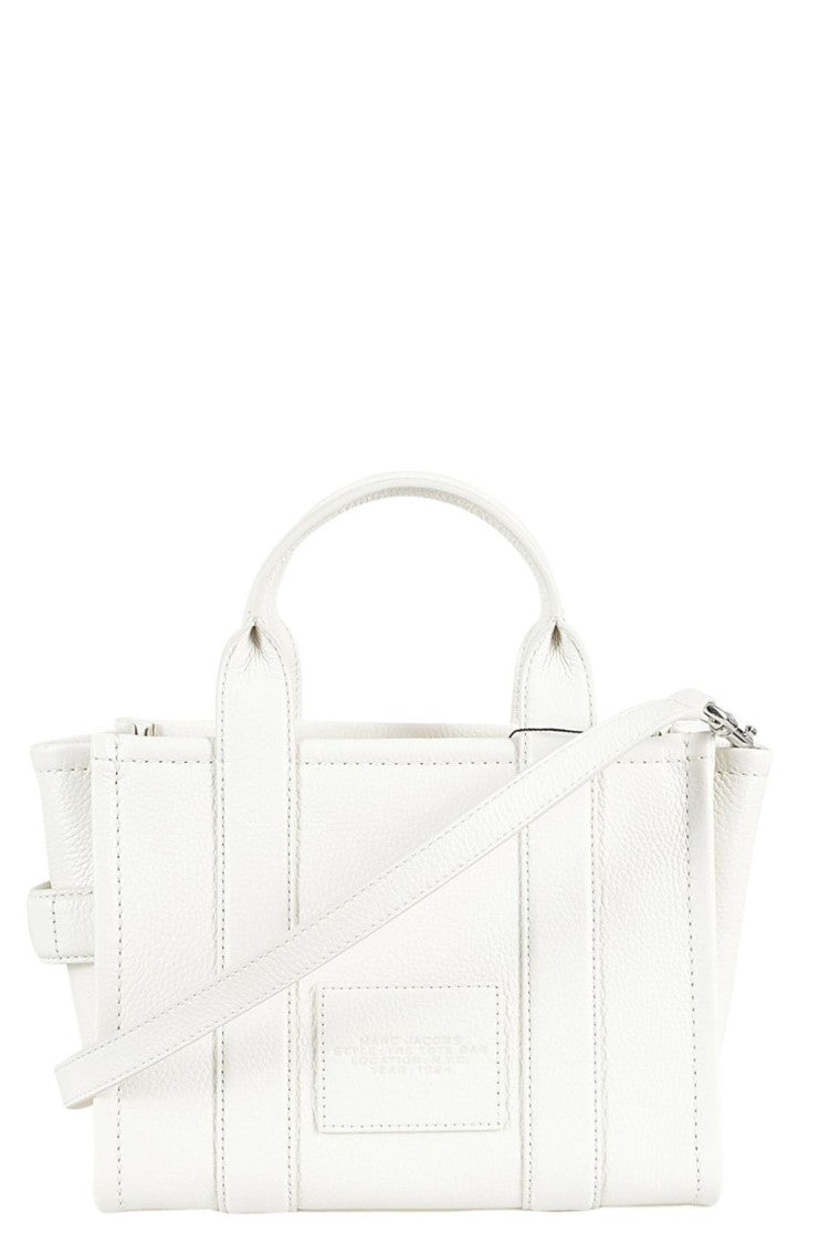 Marc Jacobs Cotton Silver The Small Leather Embossed Logo Tote Bag