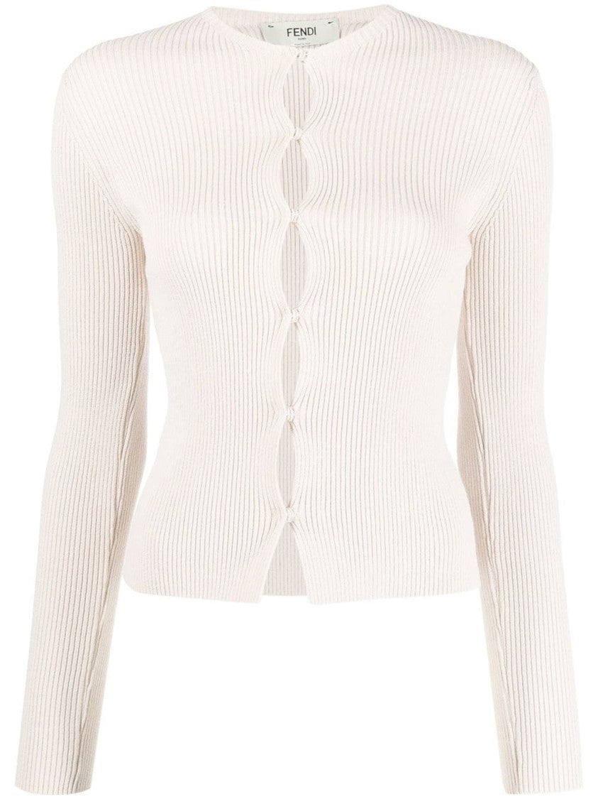 Fendi Fitted Ribbed Knit Top