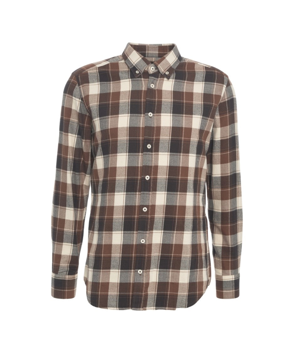 Bastoncino Bastoncino Plaid Shirt With Button-Down Collar And Rounded Hem