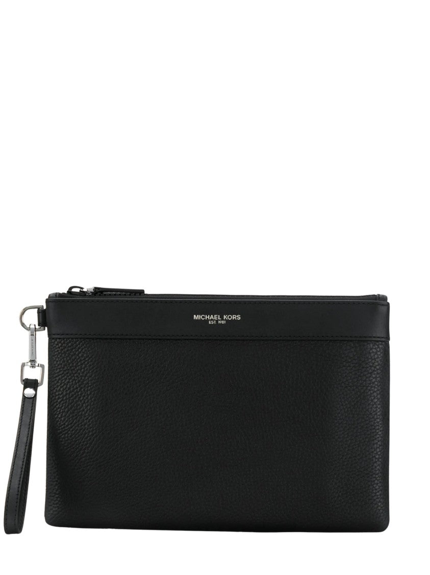 Michael Kors Black Textured Thin Clutch