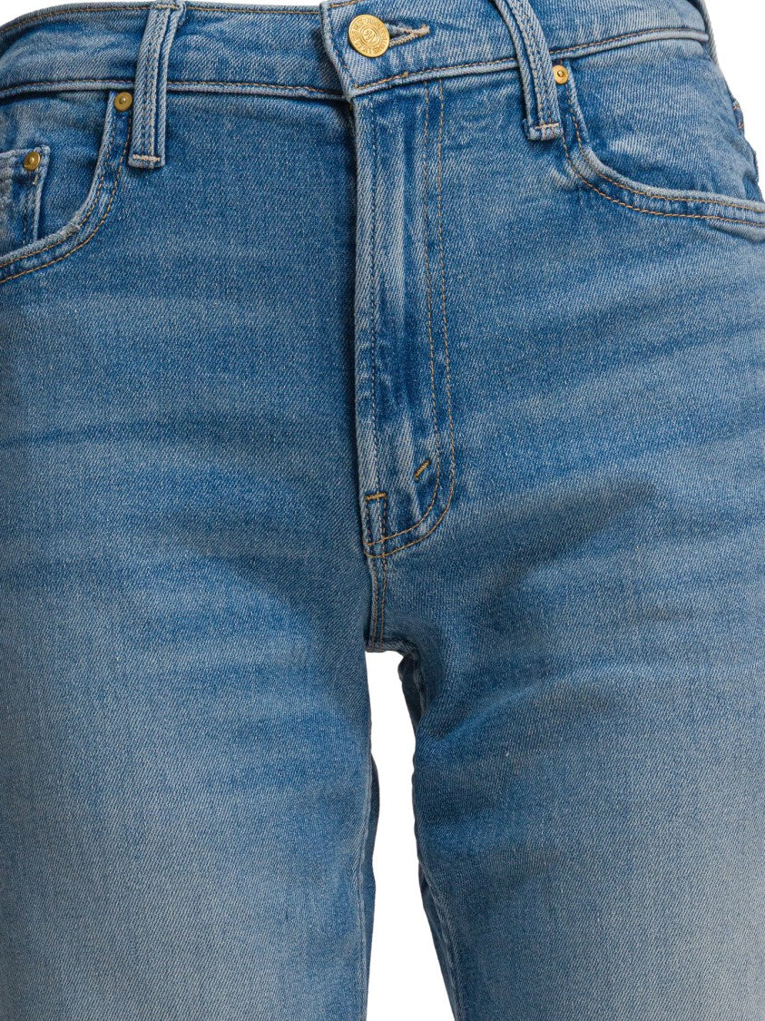Mother Straight-Leg Jeans With Medium Blue Wash