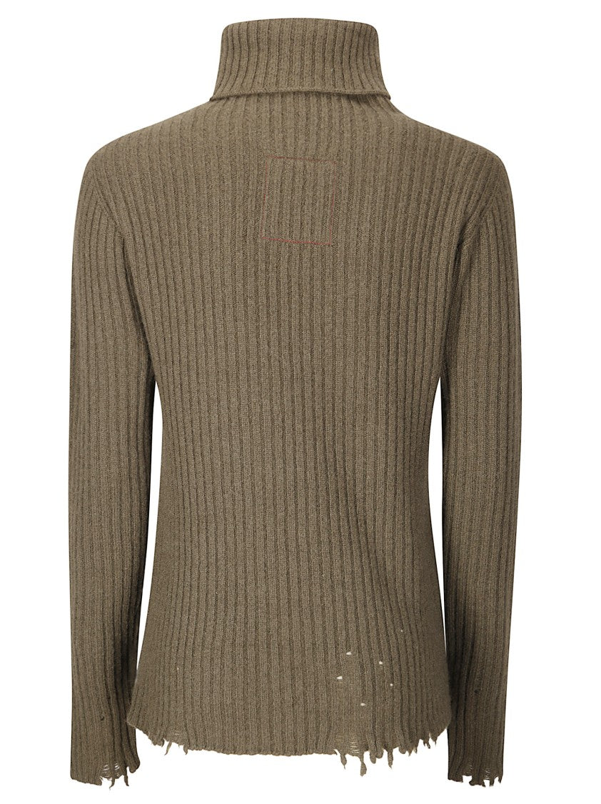 Uma Wang High Neck Rib Sweater