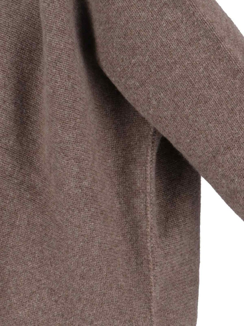 Giorgio Armani Relaxed-Fit Beige Knit Sweater With Timeless Design