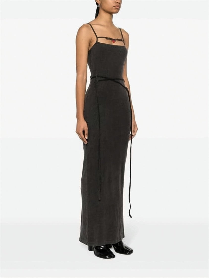 Ottolinger Black Body-Hugging Maxi Dress With Spaghetti Straps