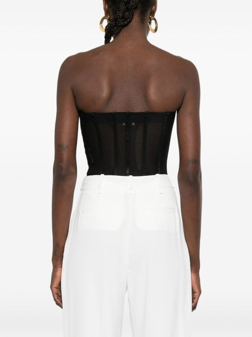 Elisabetta Franchi Structured Black Bustier Top