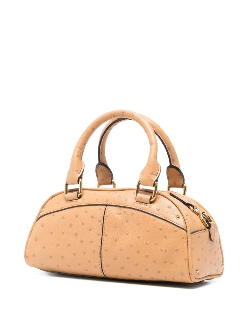 Chloé Textured Leather Handbag With Chain Charms