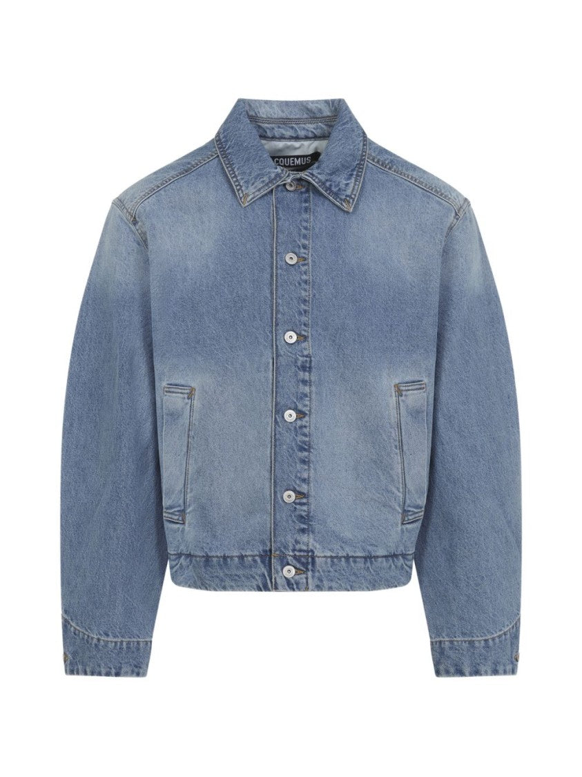 Jacquemus Tobacco Blue Button Classic Denim Jacket