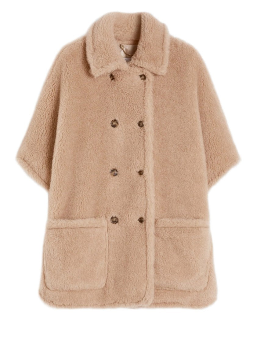Max Mara Plush Teddy Bear Jacket With Double-Breasted Closure