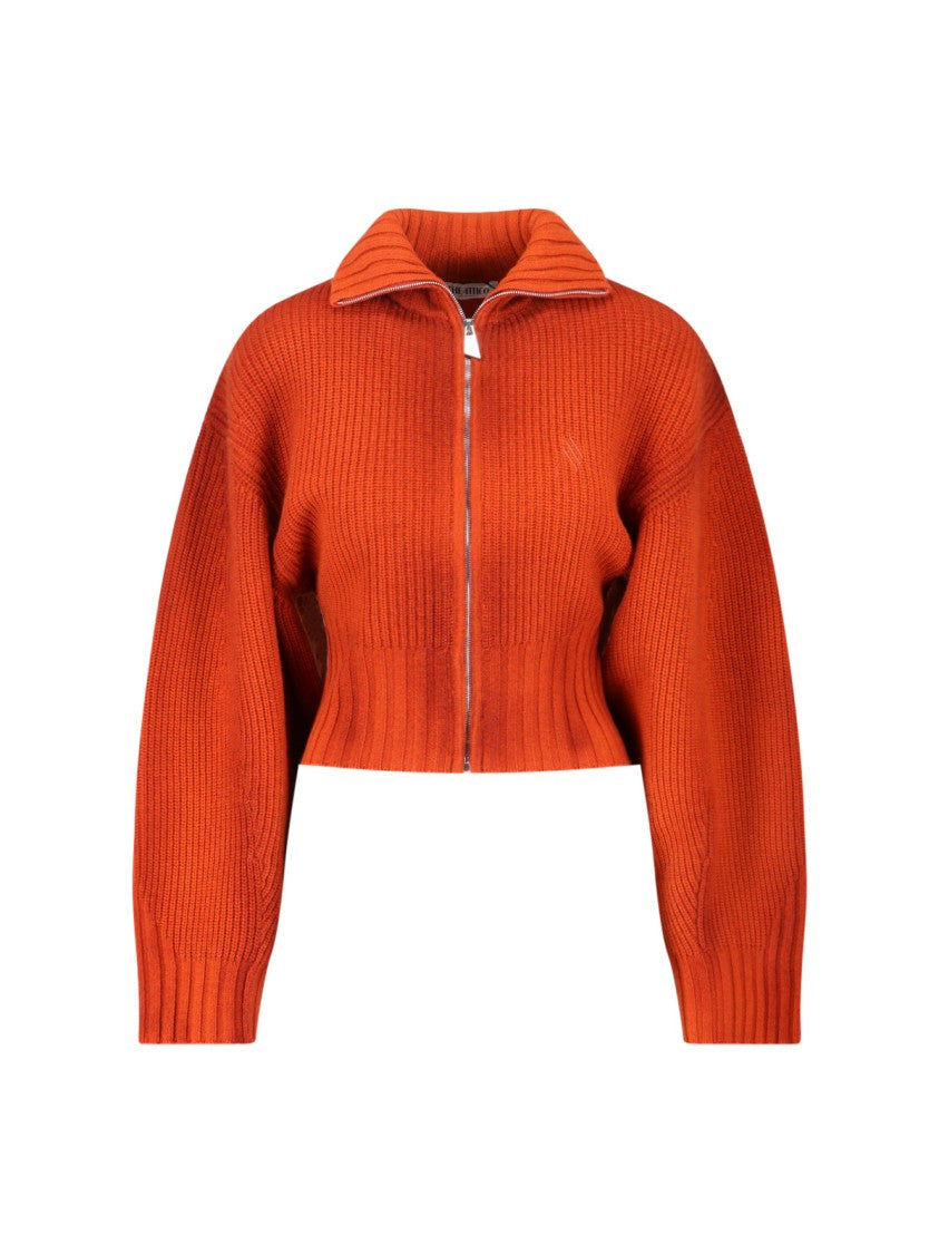 The Attico Ribbed Knit Cropped Sweater